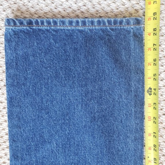 Y2K DKNY JEANS Sz 13 Short Court Dark Cotton Dark Wash 34x29 Denim Boot Cut Jean - Picture 8 of 14